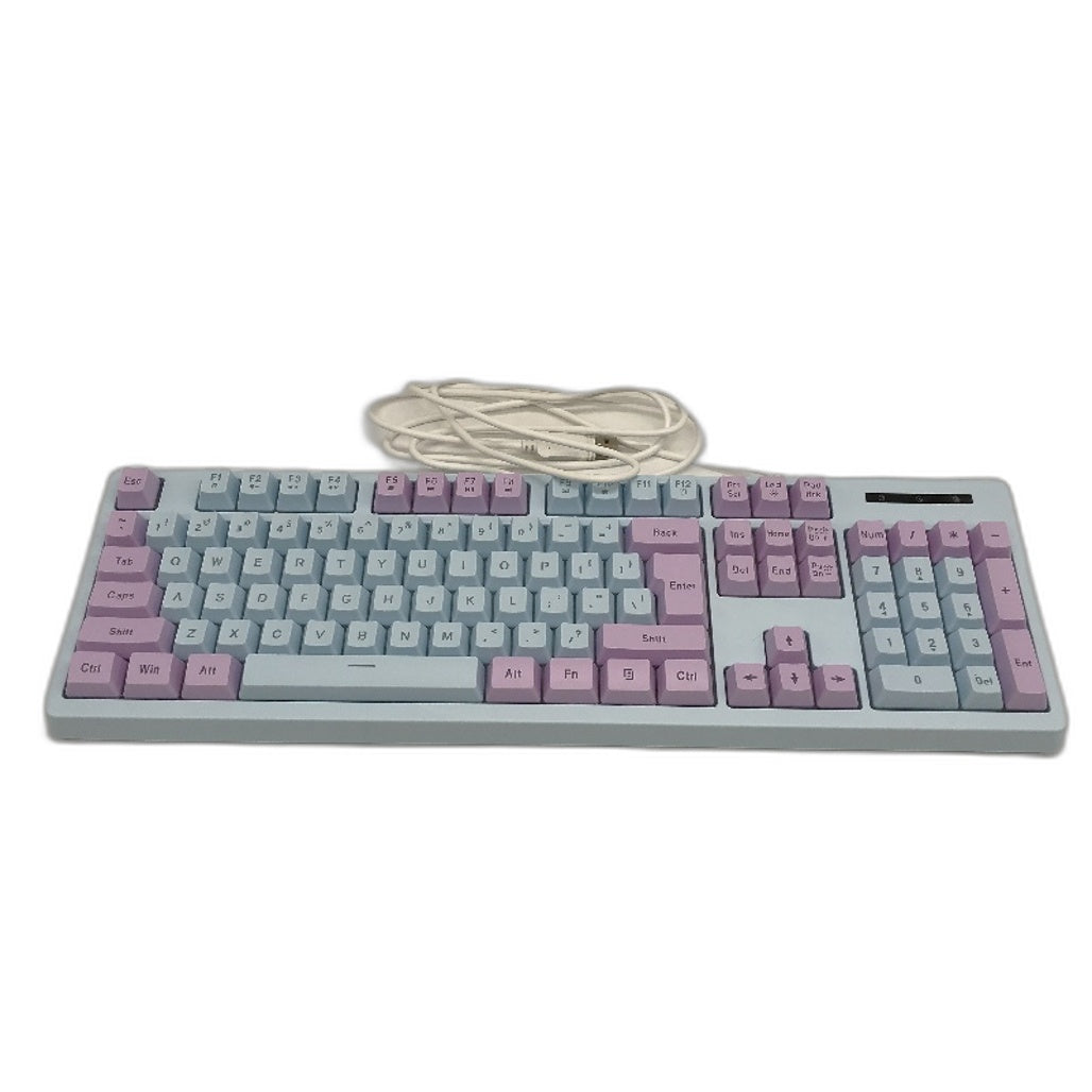 Huo Ji Wired LED Backlit USB Blue Purple Gaming Mechanical Keyboard NEW