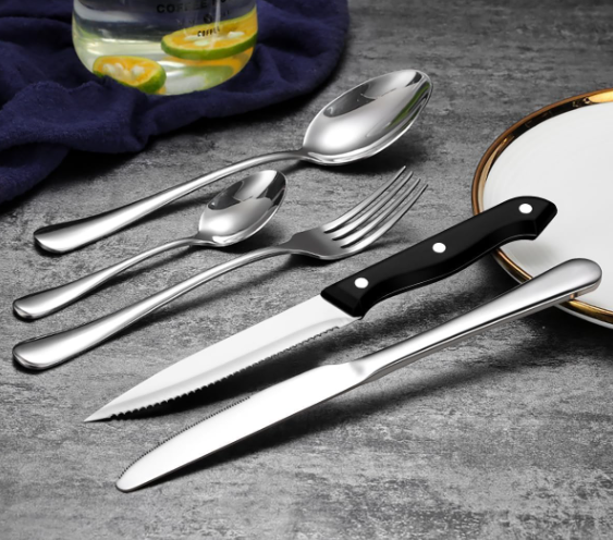 24 Piece Silverware Set Service For 4 Stainless Steel Flatware Set Cutlery