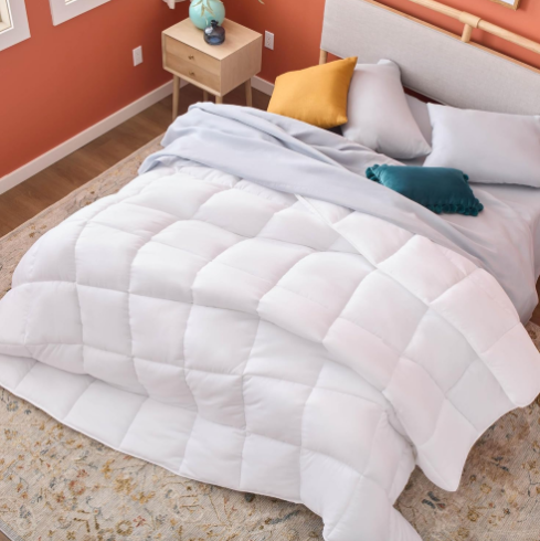 BP Bedding White Microfiber Comforter Duvet Breathable Soft Bedding
