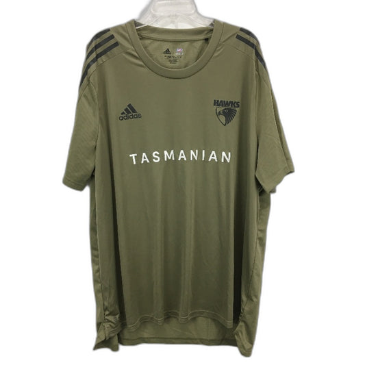 AFL x Adidas Hawthorn Hawks Khaki Onfield Aeroready Sports Top Mens Size 3XL