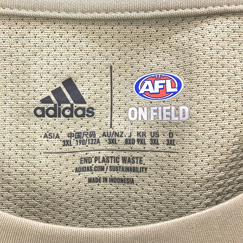 AFL x Adidas Hawthorn Hawks Khaki Onfield Aeroready Sports Top Mens Size 3XL