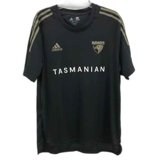 AFL x Adidas Hawthorn Hawks Dark Grey Onfield Aeroready Sports Tee Mens Size XL