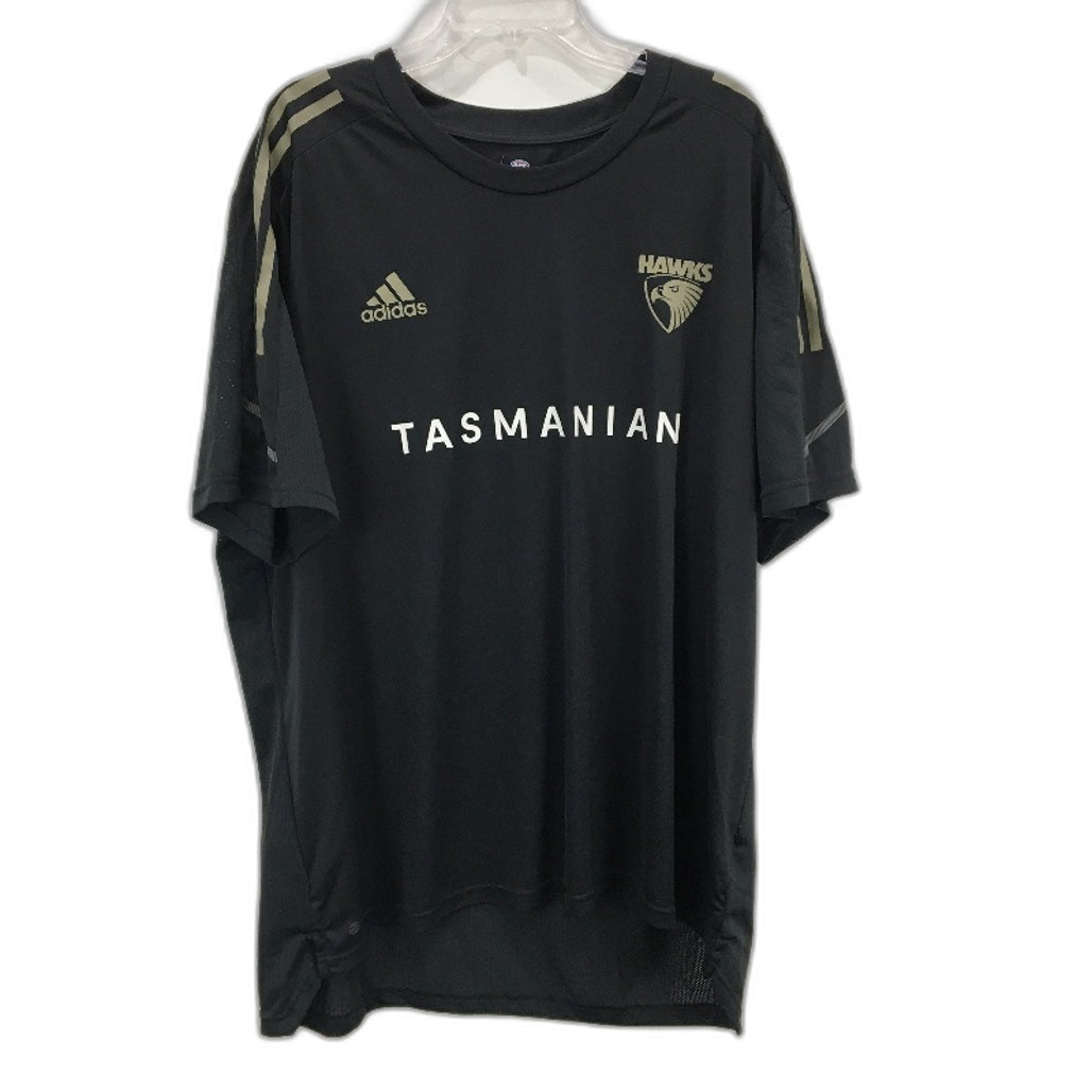 AFL x Adidas Hawthorn Hawks Dark Grey Onfield Aeroready Sports Tee Mens Size 3XL