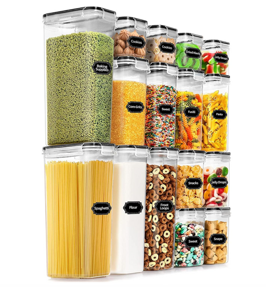 16 Pcs Airtighty Food Storage Containers Set BPA Free Plastic Dry Food Canisters