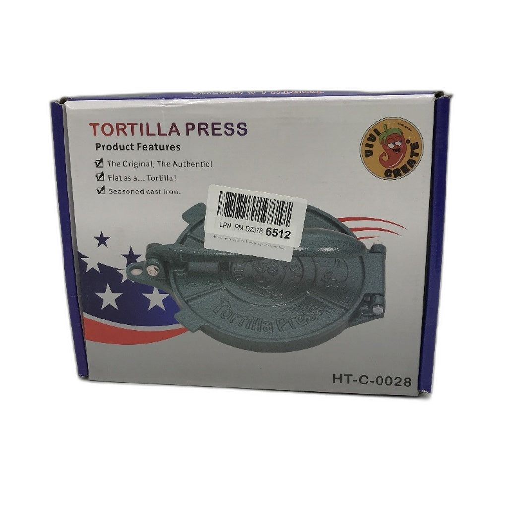 Vivicreate Cast Iron Tortilla Press 8 Inch Tortilla & Quesadilla Maker Blue