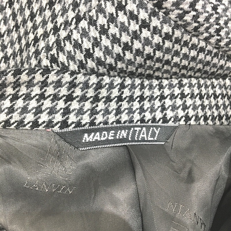 Lanvin Paris Houndstooth Black & White Single Breasted Fully Lined Mens Blazer