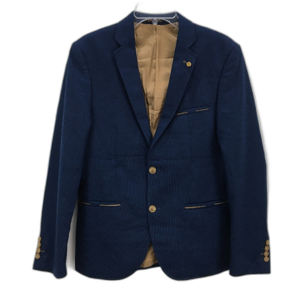 Perfetto Luxury Line Navy Single Breasted Textured Blazer Mens Size 48