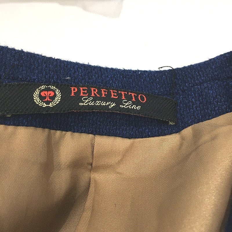 Perfetto Luxury Line Navy Single Breasted Textured Blazer Mens Size 48