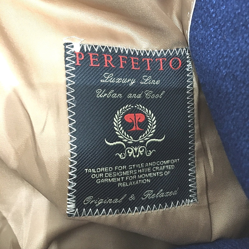 Perfetto Luxury Line Navy Single Breasted Textured Blazer Mens Size 48