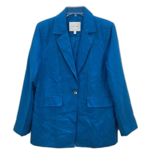 Witchery Cotton Linen Blend Electric Blue Single Breasted Blazer Ladies Size 12