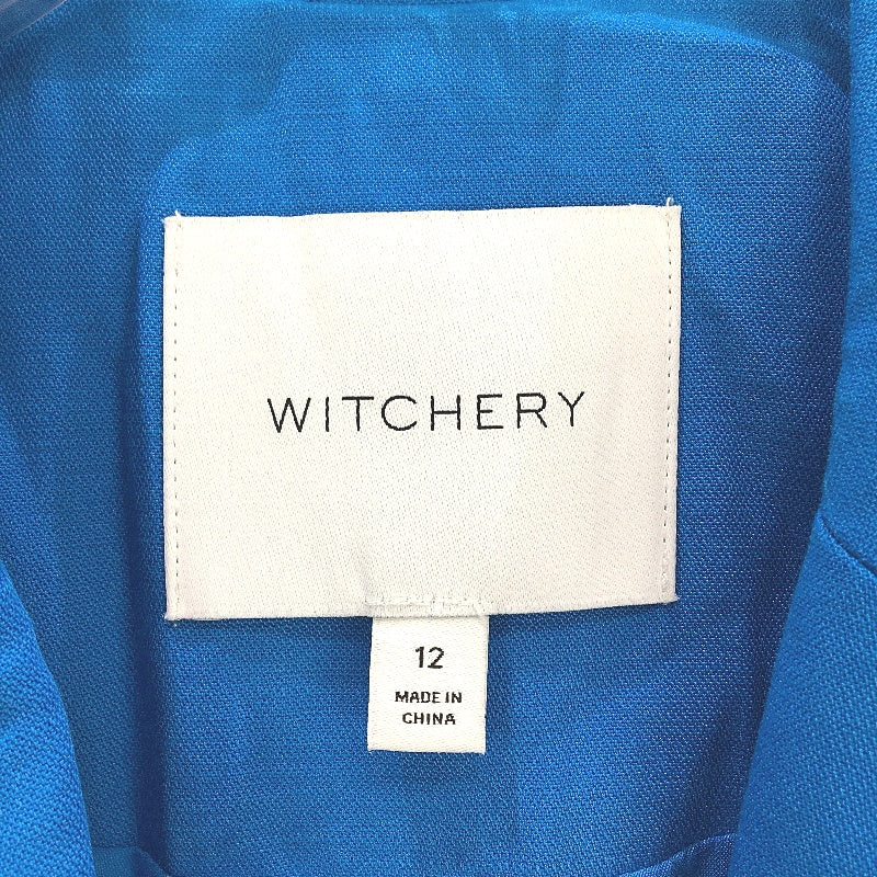 Witchery Cotton Linen Blend Electric Blue Single Breasted Blazer Ladies Size 12