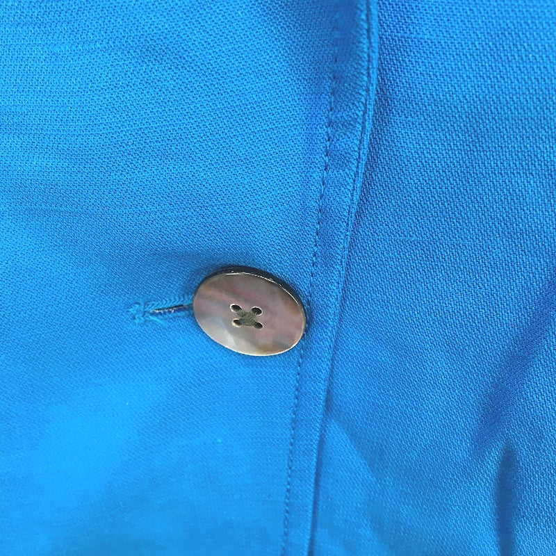 Witchery Cotton Linen Blend Electric Blue Single Breasted Blazer Ladies Size 12