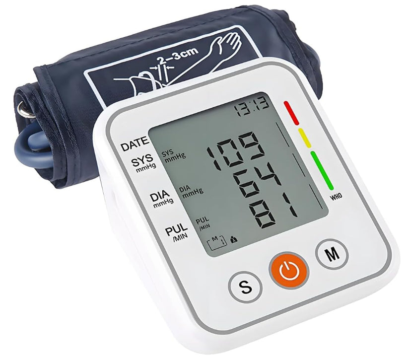 Blood Pressure Monitor Upper Arm Digital BP Machine & Pulse Rate Monitoring Tool