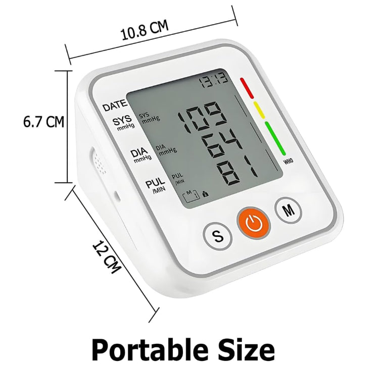 Blood Pressure Monitor Upper Arm Digital BP Machine & Pulse Rate Monitoring Tool