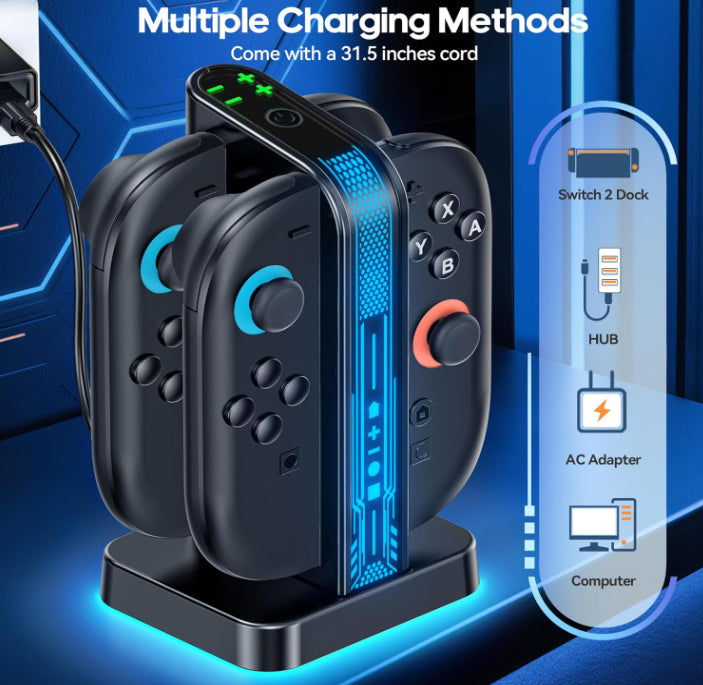 OIVO Nintendo Switch 2 Controller Charging Dock With RGB Lights