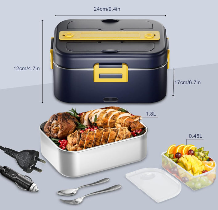 Tojune Electric Heating Lunch Box Food Warmer Portable Bento Lunchbox