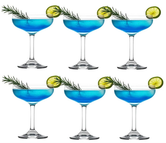 6 Piece Premium Dining Martini Glass Set Classic Bar Cocktail Glasses JR1005