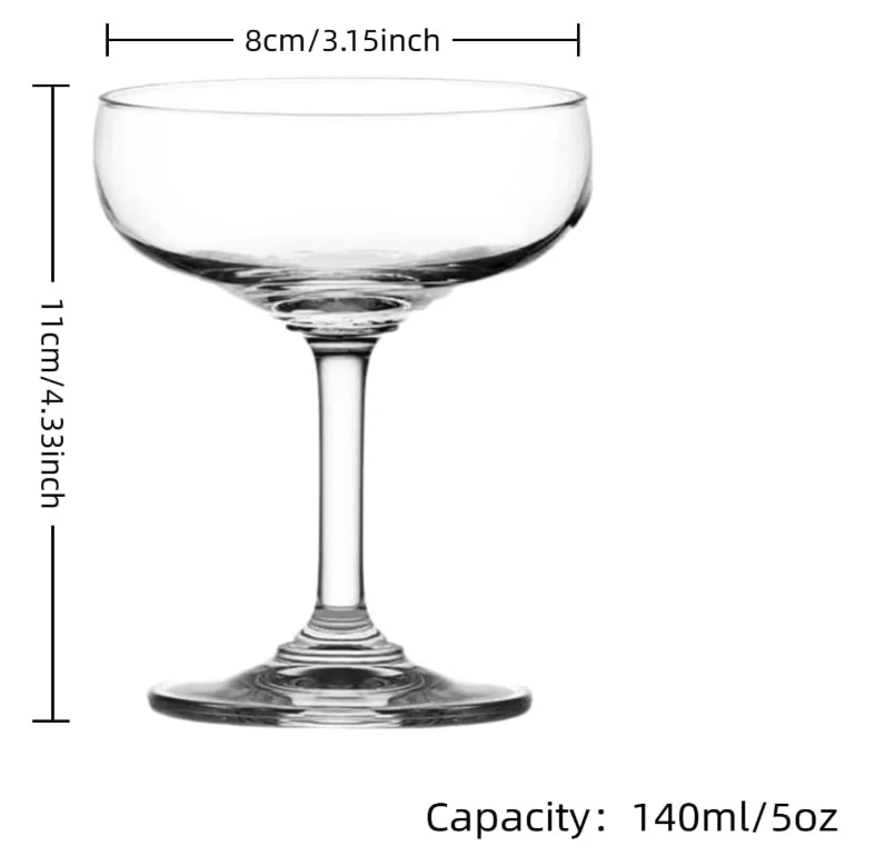 6 Piece Premium Dining Martini Glass Set Classic Bar Cocktail Glasses JR1005