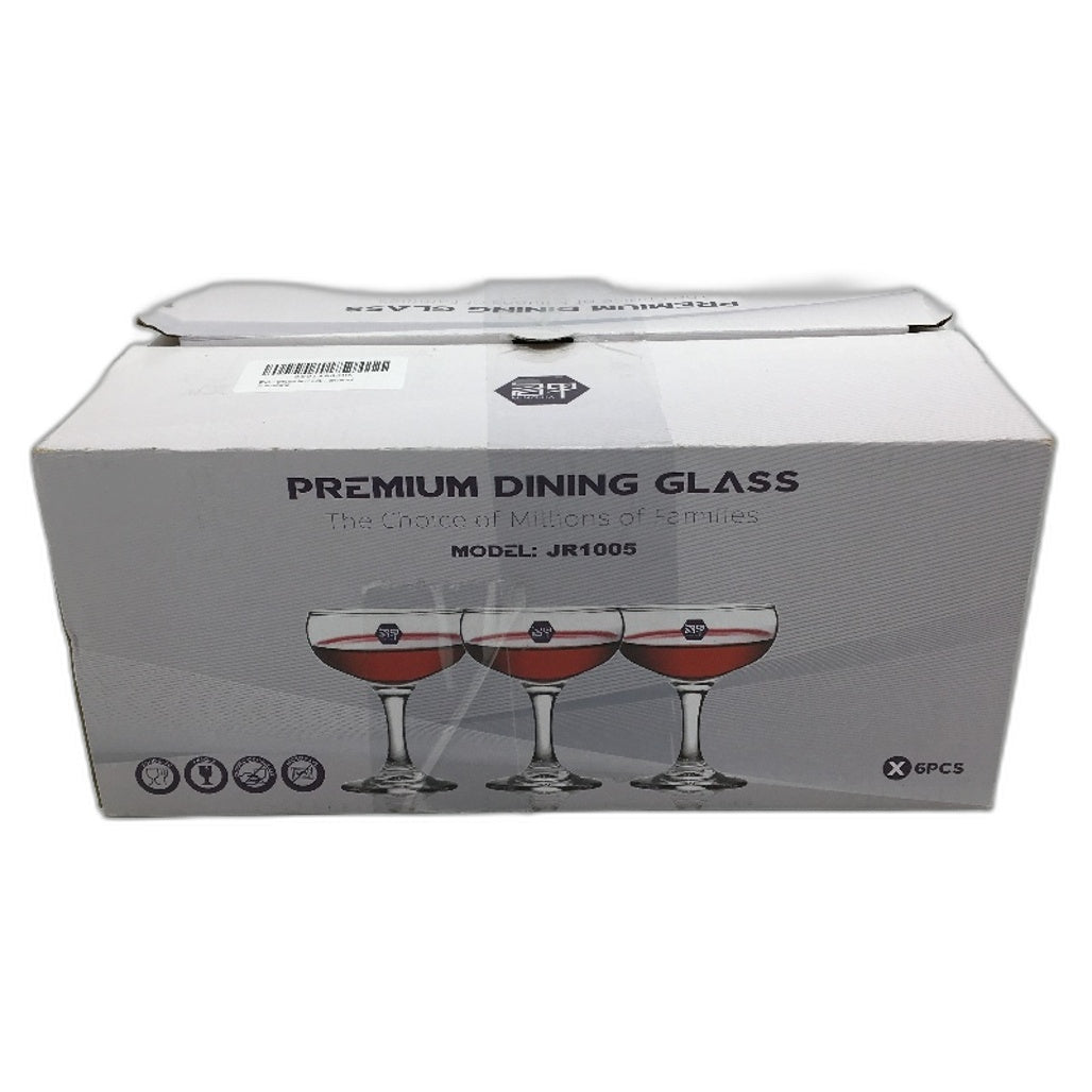 6 Piece Premium Dining Martini Glass Set Classic Bar Cocktail Glasses JR1005