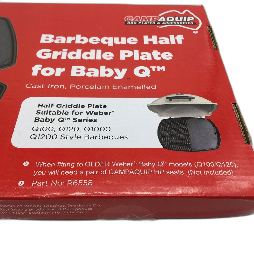 Campaquip Cast Iron Half Griddle Plate For Baby Q Flat Grill Pan