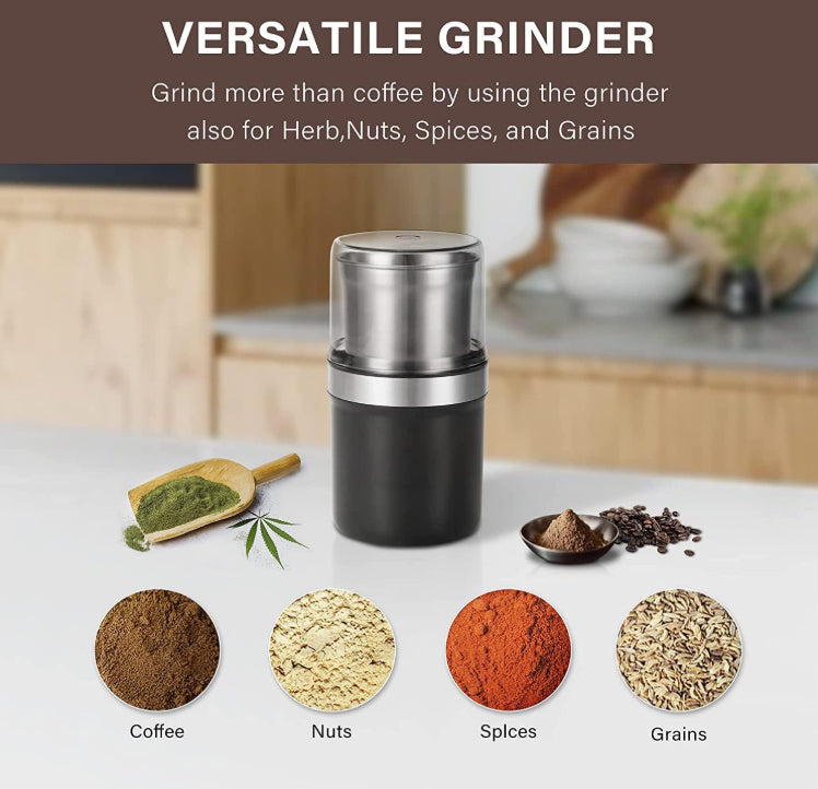 Electric Coffee Grinder 150g Stainless Steel Removable Bowl Multipurpose