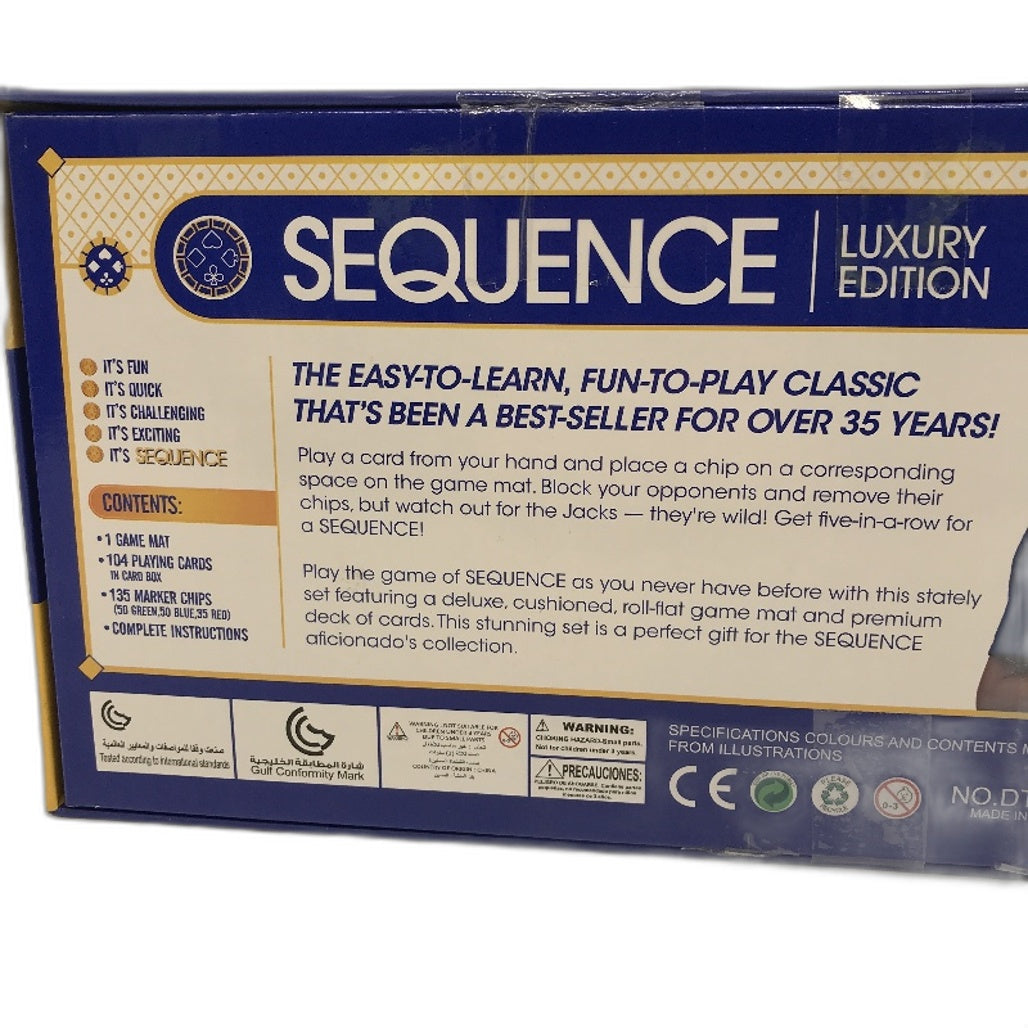 Sequence Luxury Edition Card Strategy Tabletop Party Game 2-12 Players NEW