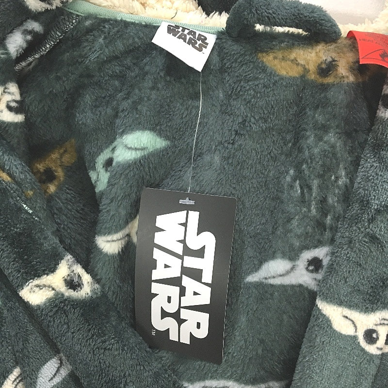 Target Star Wars Baby Grogu Pattern Black Dressing Gown Boys Size AU 10 NEW