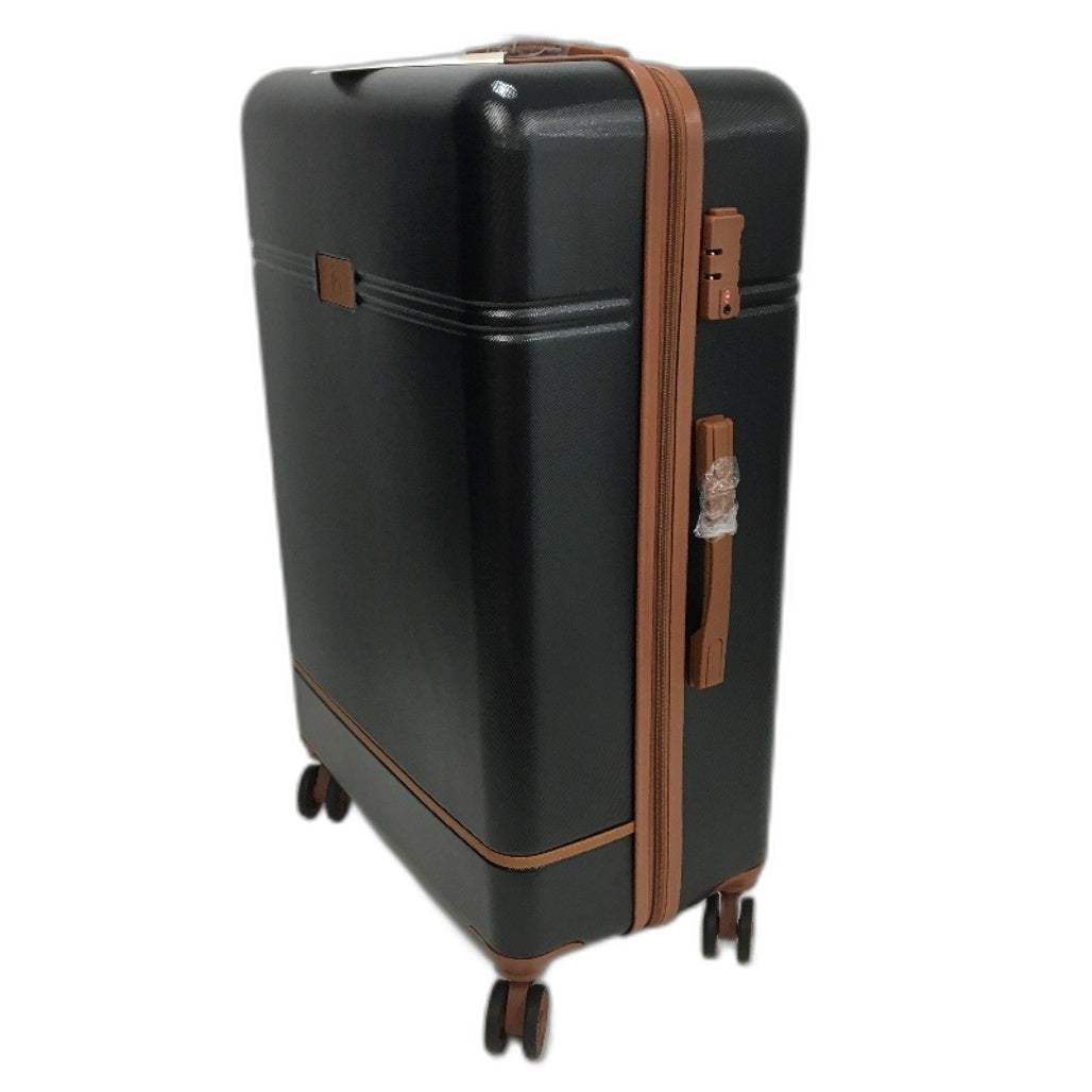 Krute 28 Inch Black and Brown Hard Shell Spinner Wheel Luggage with TSA Lock NEW