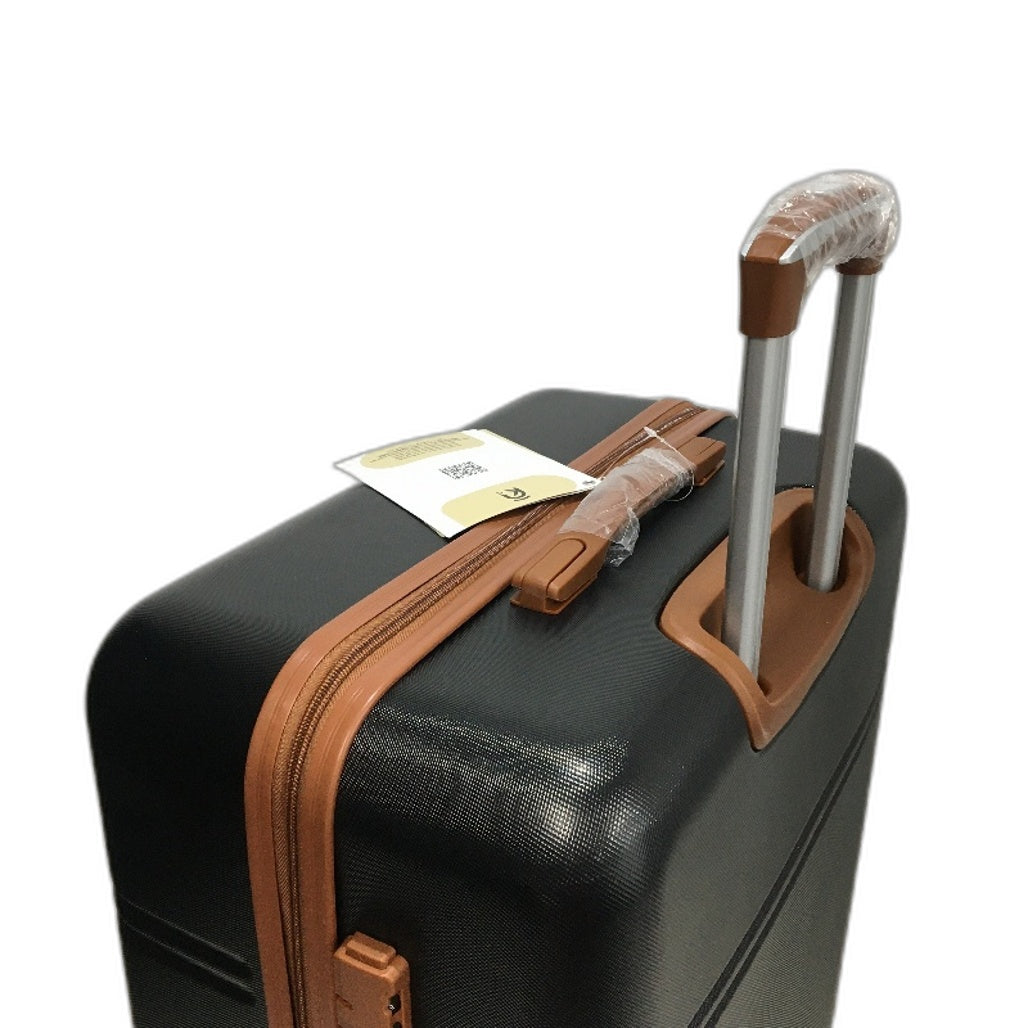 Krute 28 Inch Black and Brown Hard Shell Spinner Wheel Luggage with TSA Lock NEW