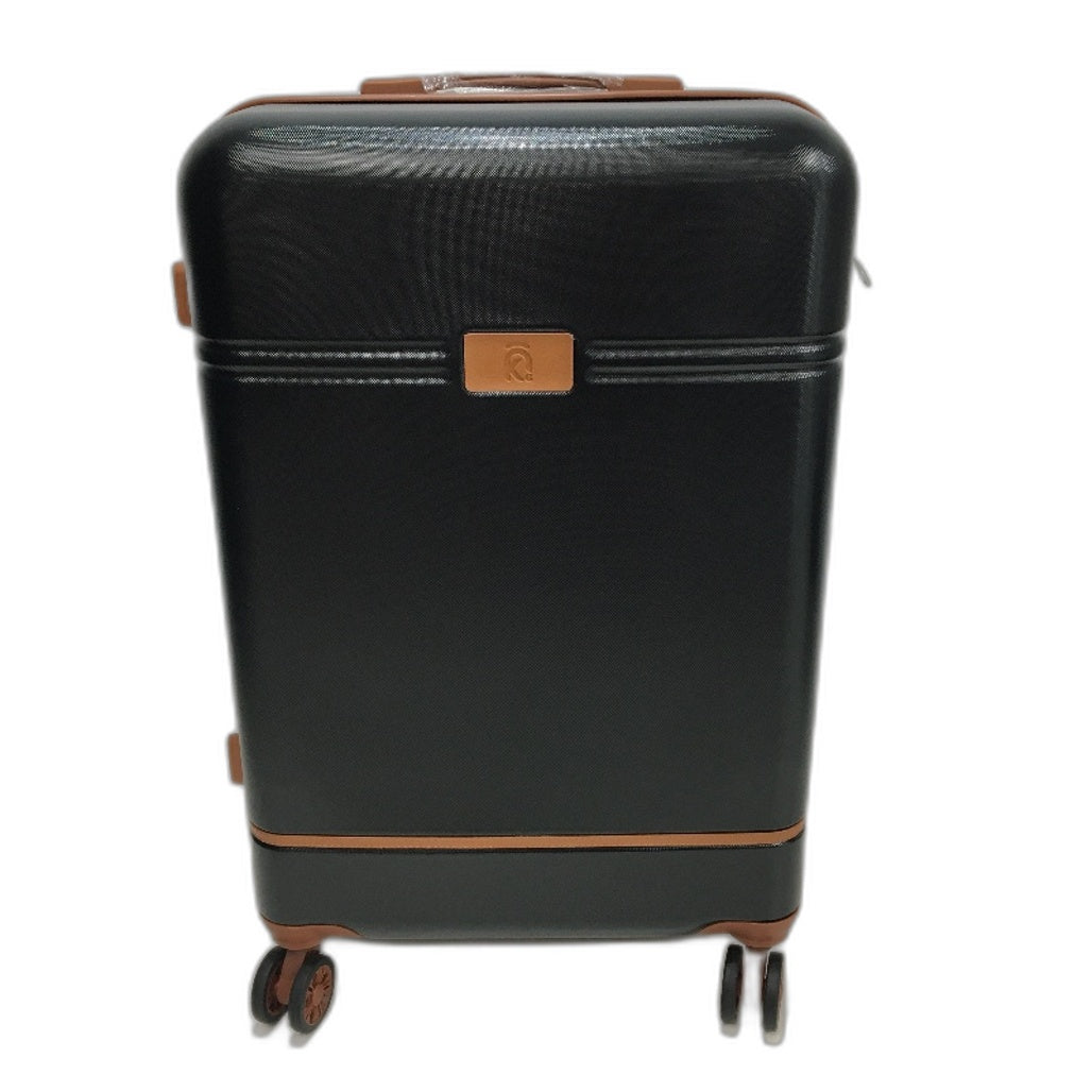 Krute 24 Inch Black and Brown Hard Shell Spinner Wheel Luggage with TSA Lock NEW