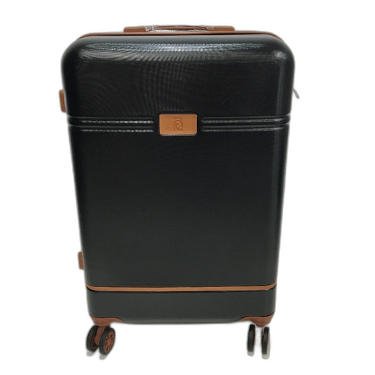 Krute 24 Inch Black and Brown Hard Shell Spinner Wheel Luggage with TSA Lock NEW