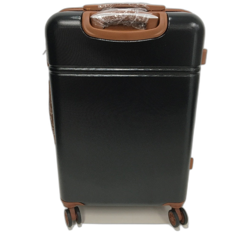 Krute 24 Inch Black and Brown Hard Shell Spinner Wheel Luggage with TSA Lock NEW
