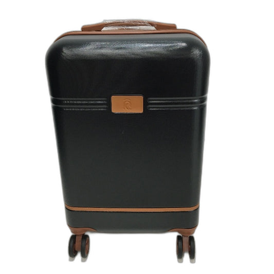 Krute 20 Inch Black and Brown Hard Shell Spinner Wheel Luggage with TSA Lock NEW