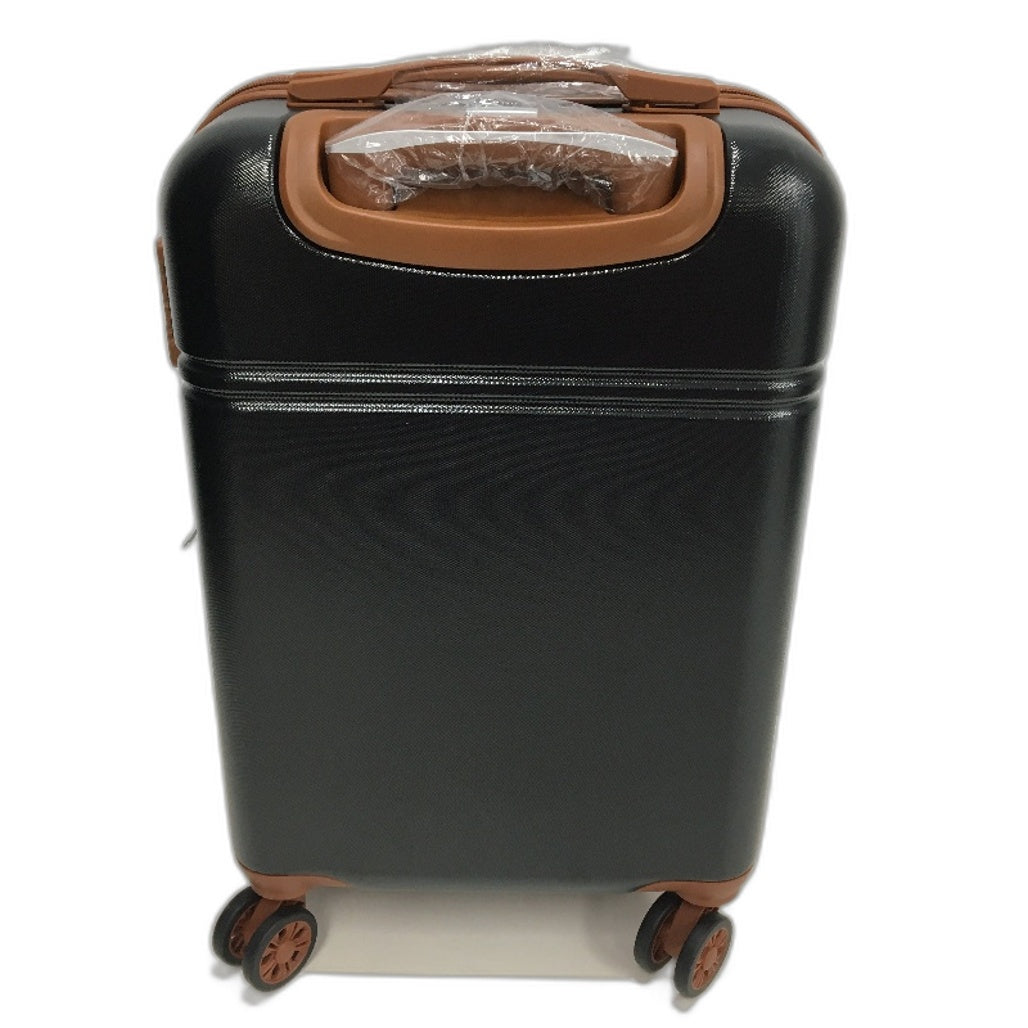 Krute 20 Inch Black and Brown Hard Shell Spinner Wheel Luggage with TSA Lock NEW