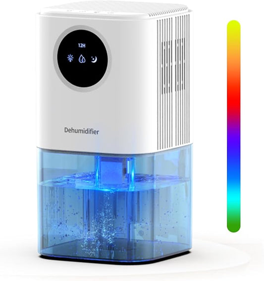 B221 1.7L 360 Airflow Auto Shut Off Mini Dehumidifier with Night Light NEW