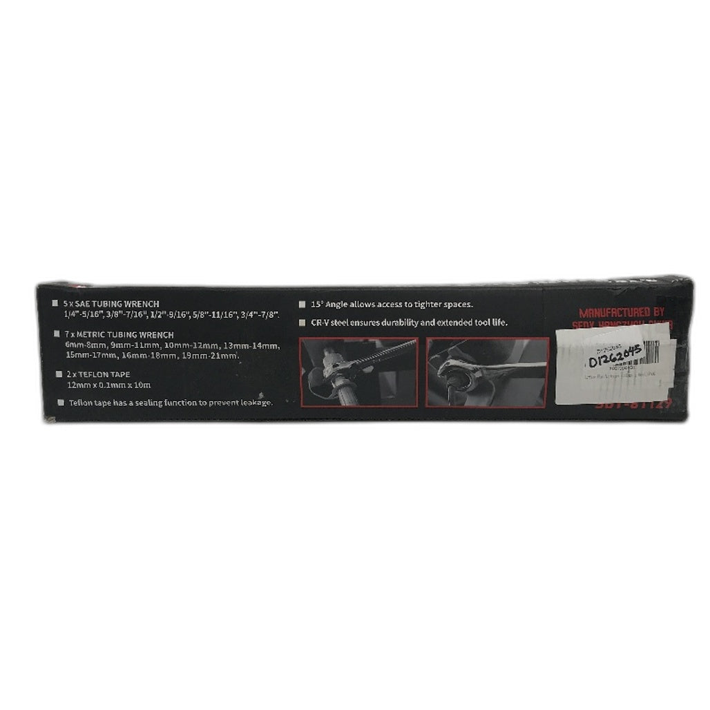 SEDY 14 Piece SAE Brake and Metric Flare Nut Wrench Set with x2 Teflon Tape NEW
