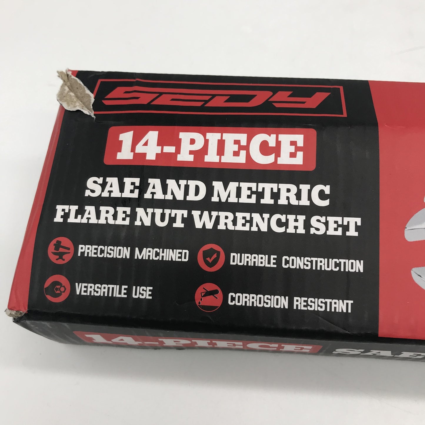 SEDY 14 Piece SAE Brake and Metric Flare Nut Wrench Set with x2 Teflon Tape NEW