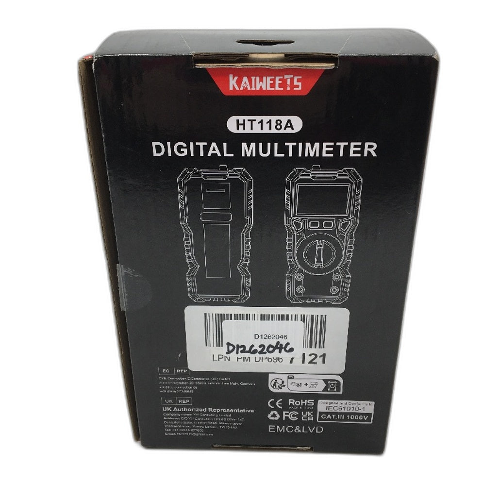KAIWEETS HT118A TRMS 6000 Counts 1000V CATIII 600V CATIV Digital Multimeter NEW