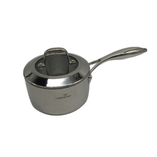 HOMICHEF 1.8 Quart Mirror Polished Stainless Steel Sauce Pan with Glass Lid NEW