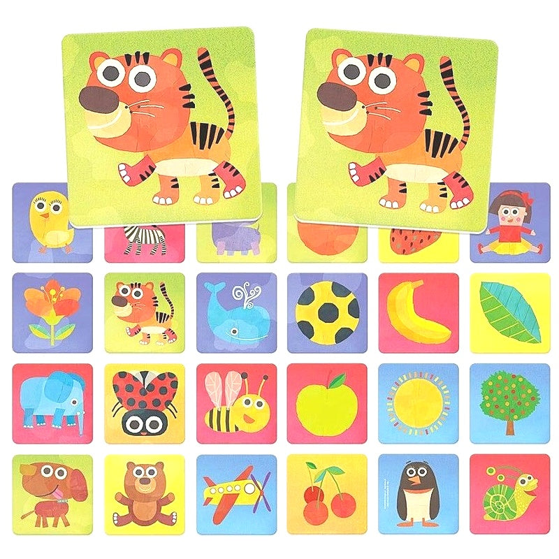 Headu 50pcs Baby Memo Chunky Cardboard Memory Play Tiles for Ages 2 -5 Years NEW