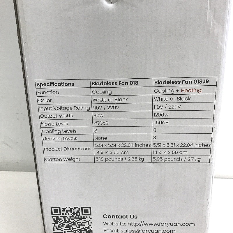 22 Inch Cooling and HeatingBladeless Oscillating HEPA Filter Fan in Black NEW