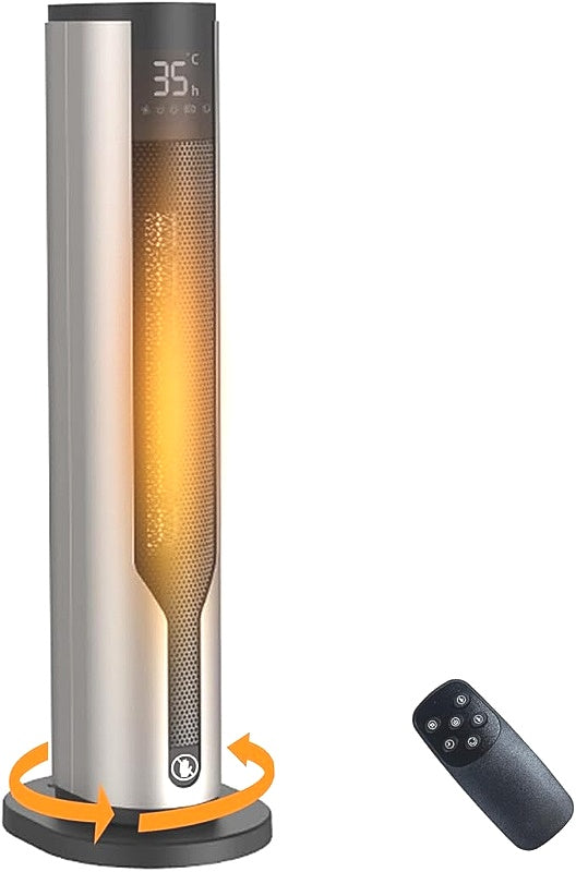 23.6 Inch Rotating Tower Adjustable Temp Space Heater with Remote Control NEW