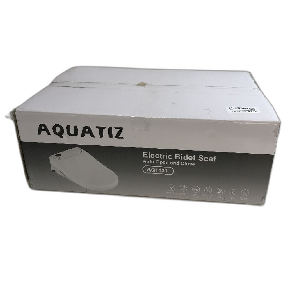 Aquatiz AQ1131 D-Shaped Auto Lid Electric Bidet Heated Toilet Seat NEW