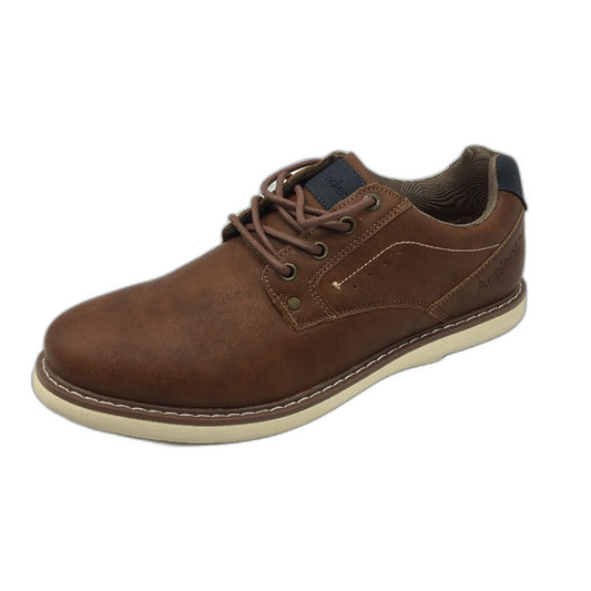 Analeaf Brown Fauk Leather Casual Lace Lightweight Shoes Mens Size US 10 NEW