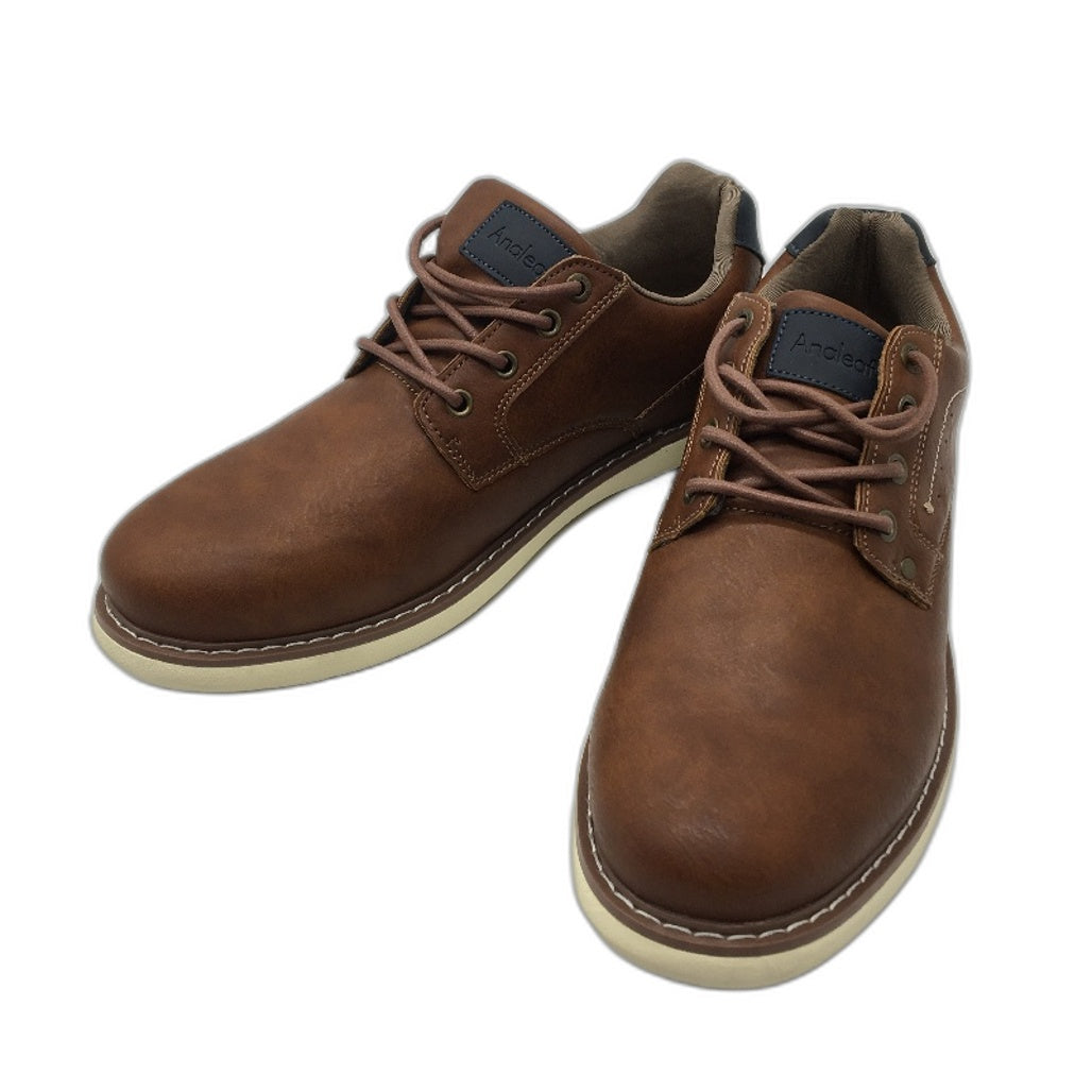 Analeaf Brown Fauk Leather Casual Lace Lightweight Shoes Mens Size US 10 NEW