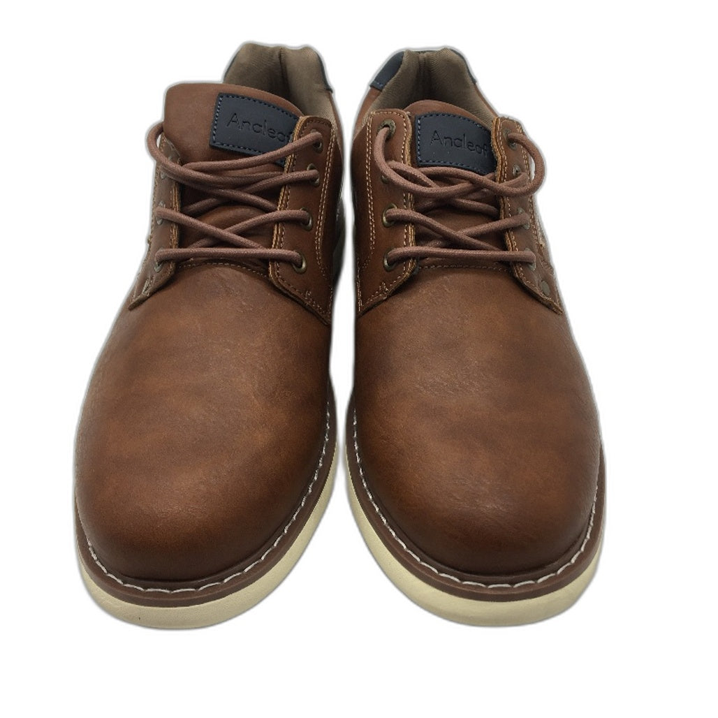 Analeaf Brown Fauk Leather Casual Lace Lightweight Shoes Mens Size US 10 NEW