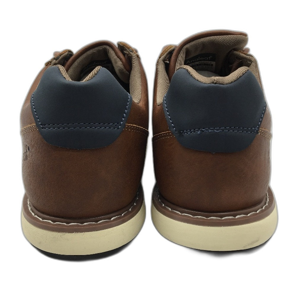 Analeaf Brown Fauk Leather Casual Lace Lightweight Shoes Mens Size US 10 NEW