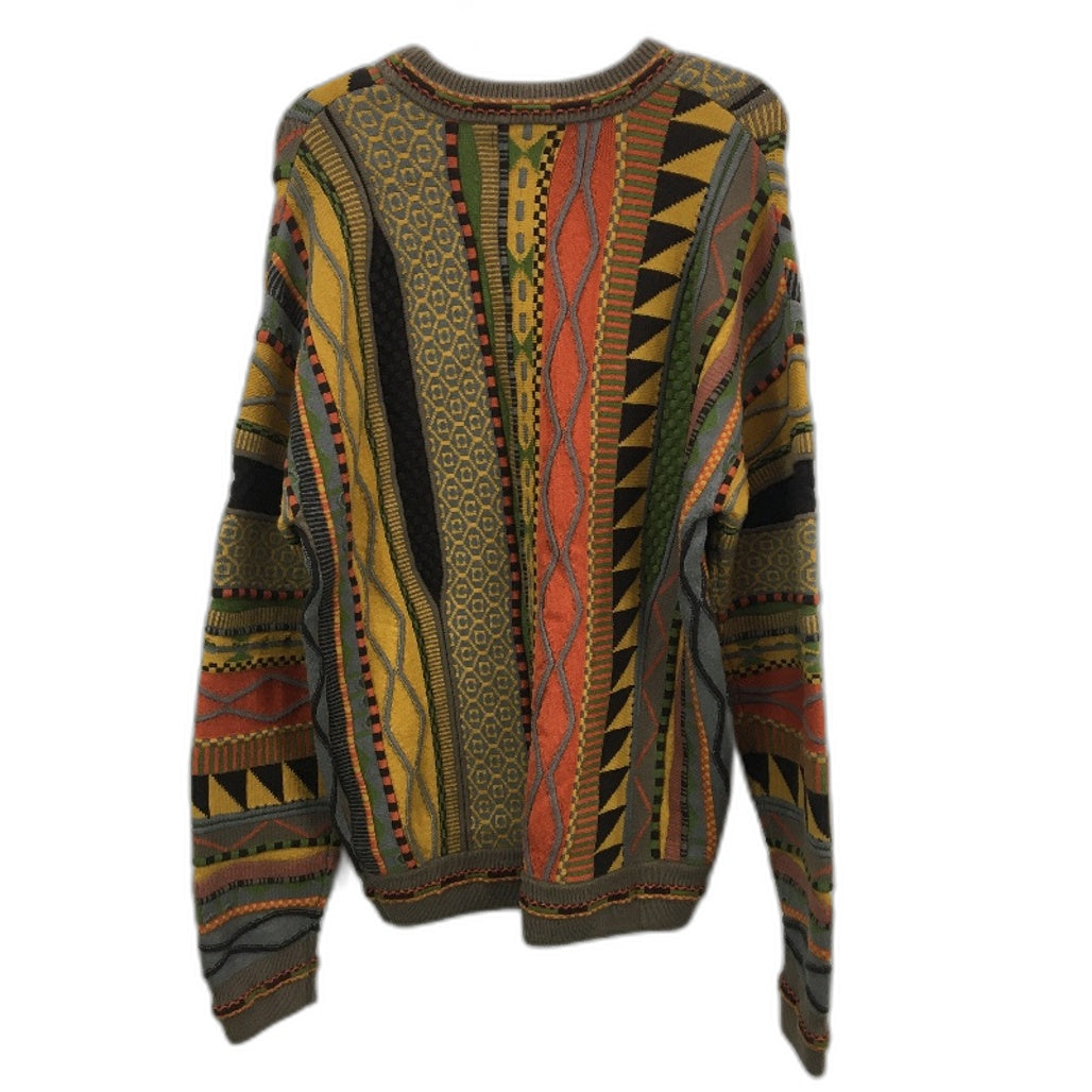 Kenji Wool Blend Ultra Soft Multicoloured Strip Pullover Jumper Mens Size M NEW