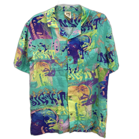 Insight Lightweight Soft Aqua Multicoloured SS Casual Shirt Mens Size Small NEW