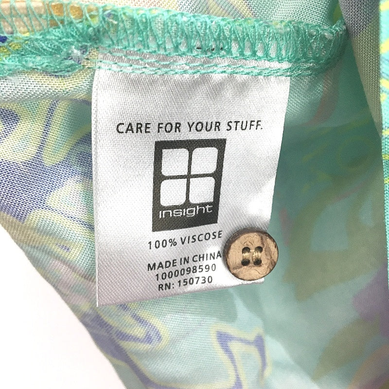 Insight Lightweight Soft Aqua Multicoloured SS Casual Shirt Mens Size Small NEW